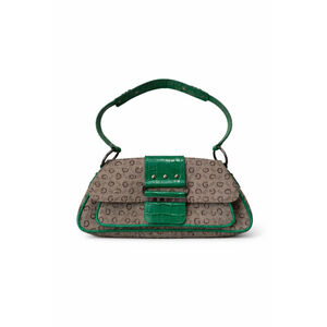 Vintage GUESS Monogram Baguette Purse Y2K Green Croc Shoulder Bag